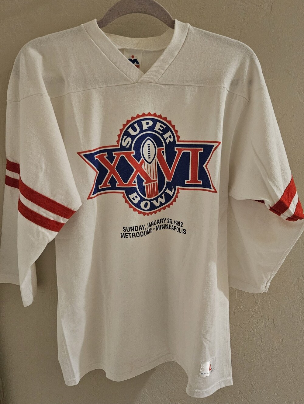 Vintage 1992 Super Bowl XXVI Champion Jersey T-Shirt Made In USA Size Large